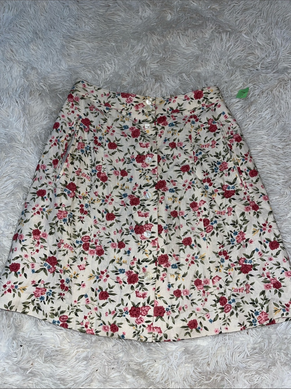 Vintage Deadstock Floral Linen Gold Skort 6